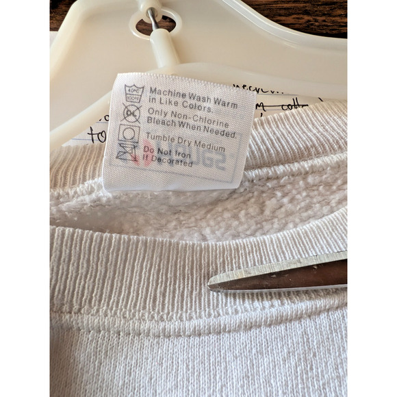 HANES x SAAB-SCANIA Vintage White Sweatshirt w/ Black Logo Sz XL - Picture 6 of 7